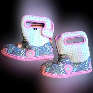 Baby Bogs Sz 9 Flower Dots Winter Boots